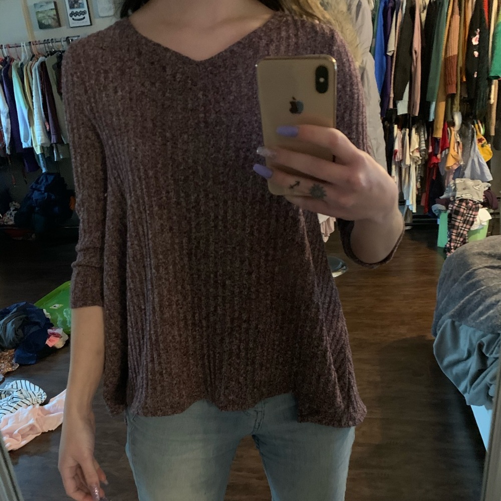 Purple v neck sweater